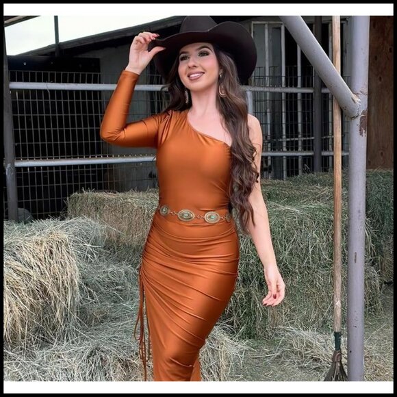 Adjustable Metal Concho Belt Boho Western Chain Waist Belt For Dresses Jeans - Picture 4 of 6